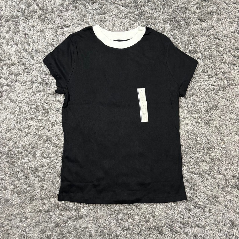 Ladies Large Ribbed Short Sleeves Top - A New Day Casual Summer Tshirt Fashion